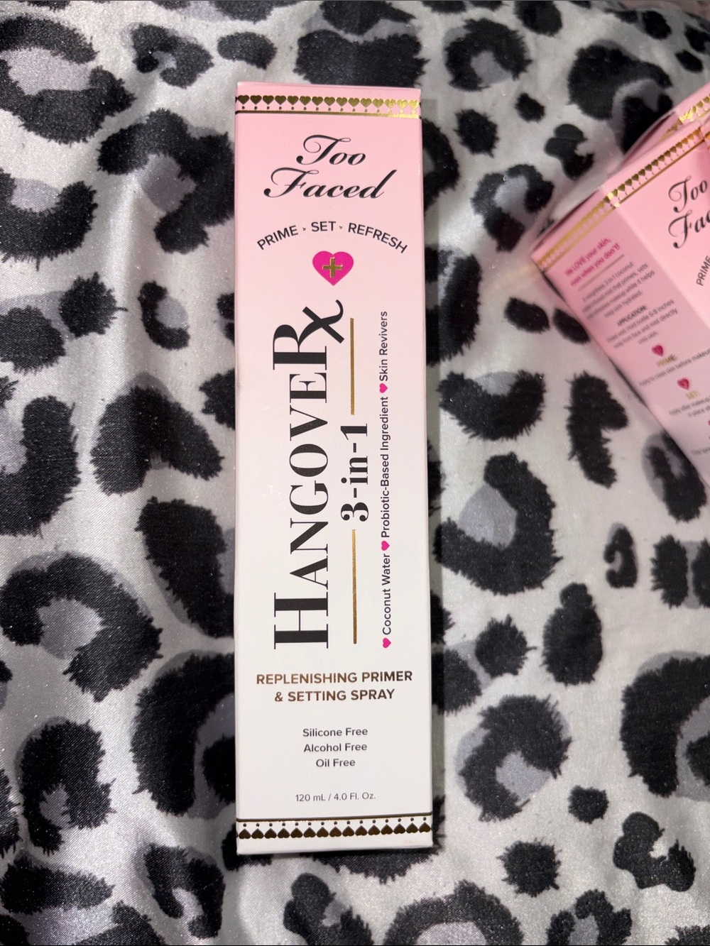 Too Faced Hangover Rx 3-in-1 Primer & Setting Spray - Pink with Gold Accents